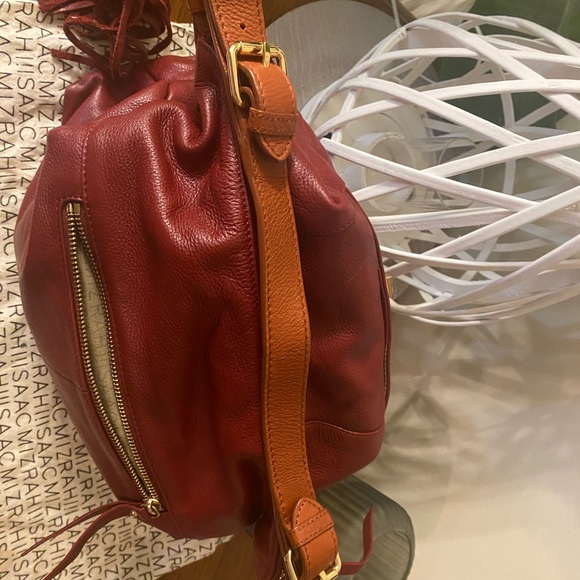 Isaac Mizrahi Deep Red Leather Bag - Picture 10 of 15